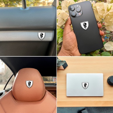 Alfa Romeo Emblem Silicone Sticker Domed White Black