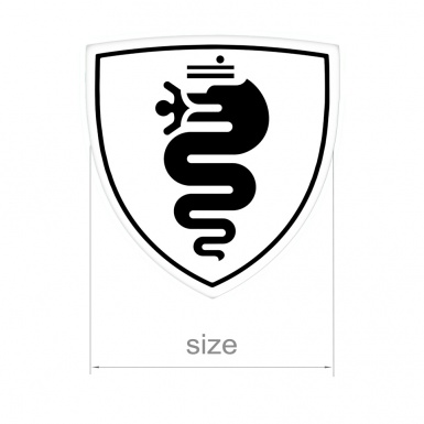 Alfa Romeo Emblem Silicone Sticker Domed White Black