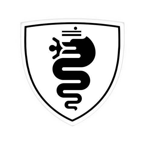 Alfa Romeo Emblem Silicone Sticker Domed White Black