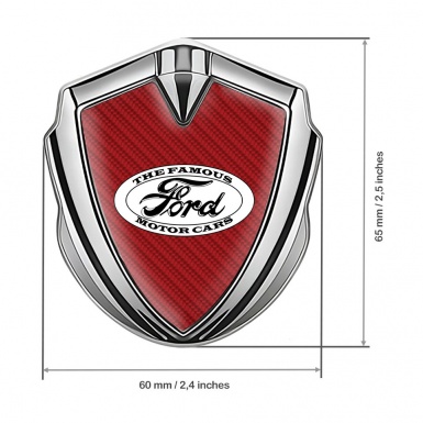 Ford Bodyside Emblem Badge Silver Deep Red Carbon White Elliptic Logo