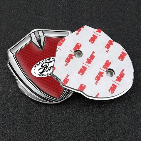Ford Bodyside Emblem Badge Silver Deep Red Carbon White Elliptic Logo