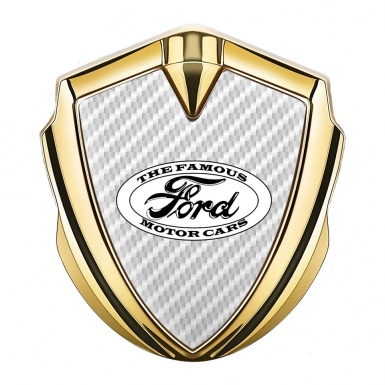 Ford Trunk Emblem Badge Gold Pearly White Carbon Vintage Edition