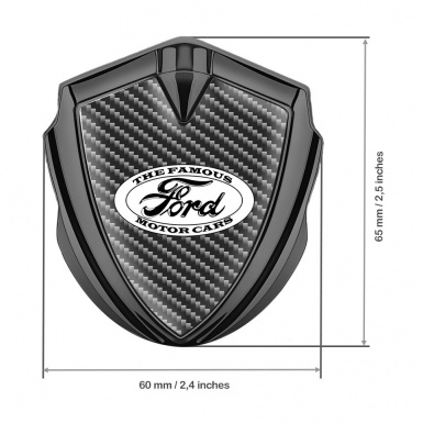 Ford Emblem Car Badge Graphite Dark Carbon Oval Vintage Logo Design