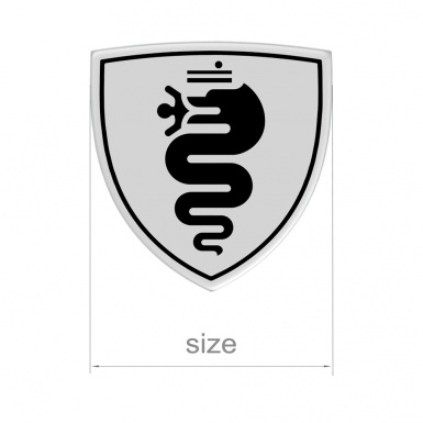 Alfa Romeo Emblem Silicone Sticker Domed Grey Black