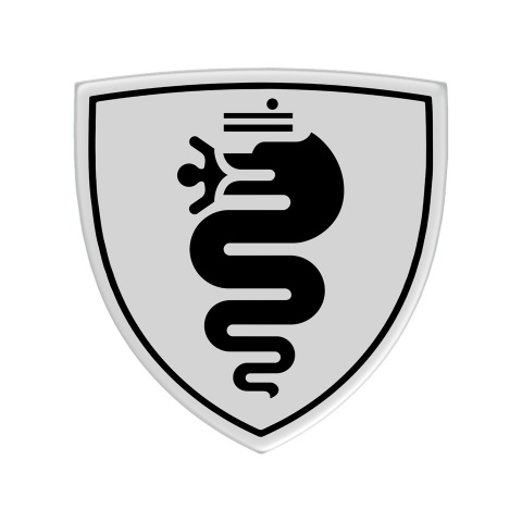 Alfa Romeo Emblem Silicone Sticker Domed Grey Black