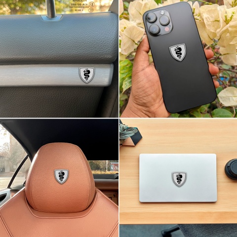 Alfa Romeo Emblem Silicone Sticker Domed Grey Black