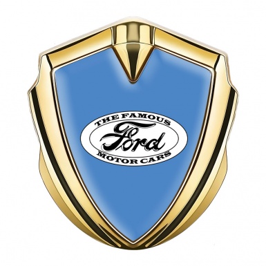 Ford Bodyside Emblem Self Adhesive Gold Blue Base White Classic Logo