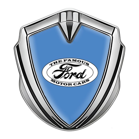 Ford Bodyside Emblem Self Adhesive Silver Blue Base White Classic Logo