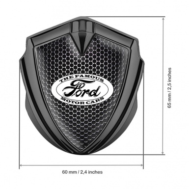 Ford Metal Emblem Self Adhesive Graphite Industrial Grate Vintage Edition