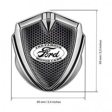 Ford Metal Emblem Self Adhesive Silver Industrial Grate Vintage Edition