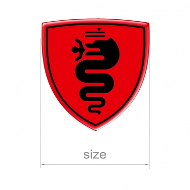 Alfa Romeo Emblem Silicone Sticker Domed Red Black