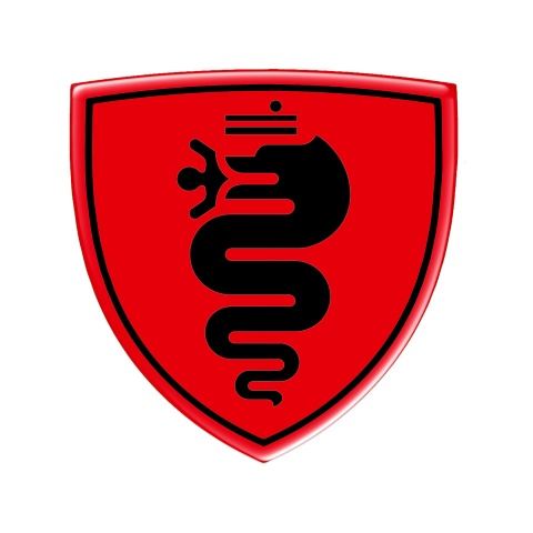 Alfa Romeo Emblem Silicone Sticker Domed Red Black
