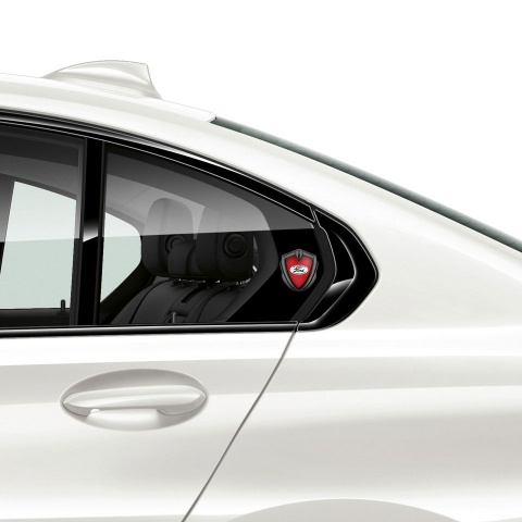 Ford Bodyside Badge Self Adhesive Graphite Bright Red White Classic Logo