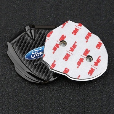 Ford Emblem Trunk Badge Graphite Black Carbon Wide Oval Logo Edition