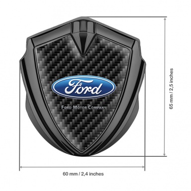 Ford Emblem Trunk Badge Graphite Black Carbon Wide Oval Logo Edition