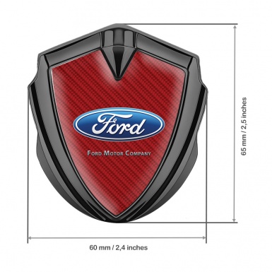 Ford Emblem Self Adhesive Graphite Dark Red Carbon Classic Oval Logo