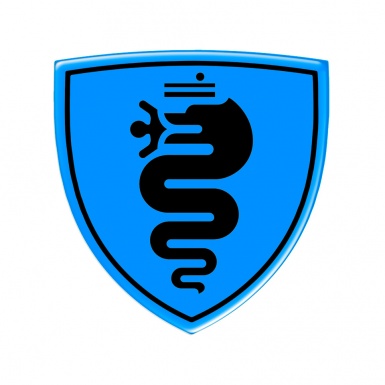 Alfa Romeo Emblem Silicone Sticker Domed Blue Black