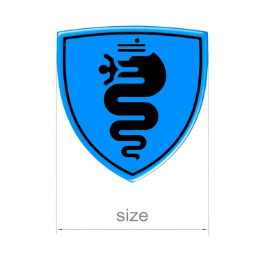 Alfa Romeo Emblem Silicone Sticker Domed Blue Black