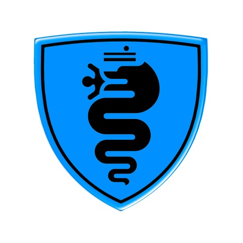 Alfa Romeo Emblem Silicone Sticker Domed Blue Black