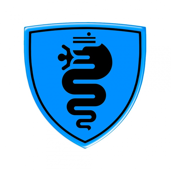 Alfa Romeo Emblem Silicone Sticker Domed Blue Black