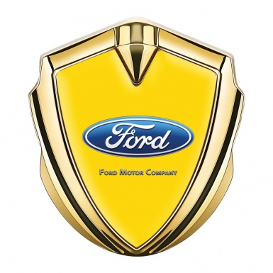 Ford Bodyside Domed Emblem Gold Yellow Palette Blue Oval Logo