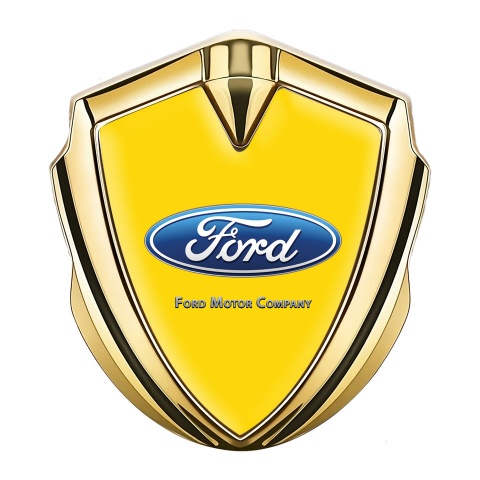 Ford Bodyside Domed Emblem Gold Yellow Palette Blue Oval Logo