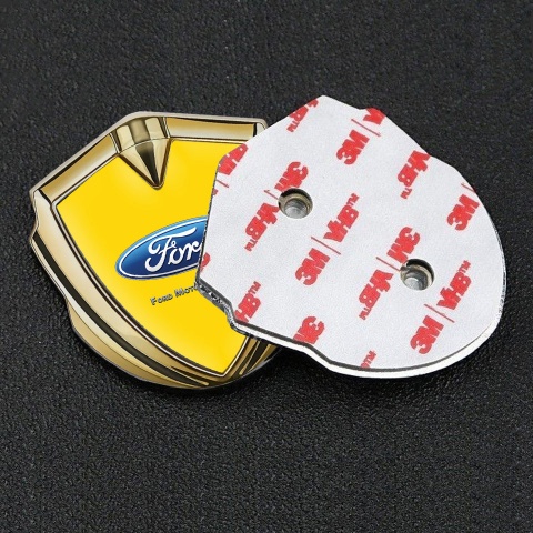 Ford Bodyside Domed Emblem Gold Yellow Palette Blue Oval Logo