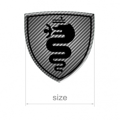 Alfa Romeo Emblem Silicone Sticker Domed Carbon Black