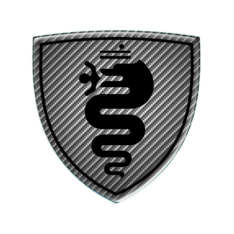 Alfa Romeo Emblem Silicone Sticker Domed Carbon Black
