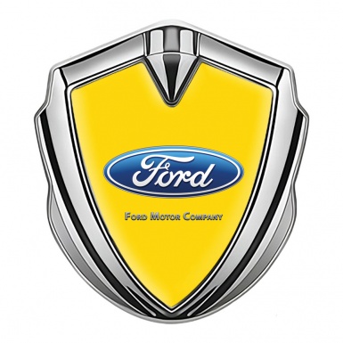 Ford Bodyside Domed Emblem Silver Yellow Palette Blue Oval Logo