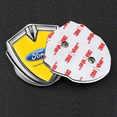 Ford Bodyside Domed Emblem Silver Yellow Palette Blue Oval Logo