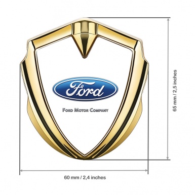 Ford Metal Emblem Self Adhesive Gold White Palette Blue Classic Logo