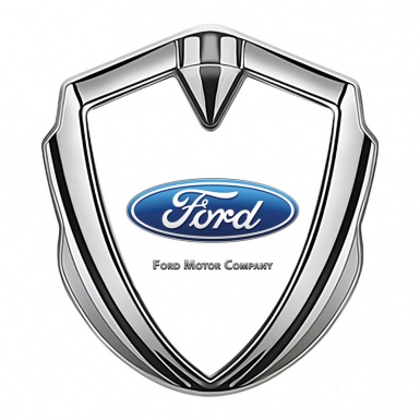 Ford Metal Emblem Self Adhesive Silver White Palette Blue Classic Logo
