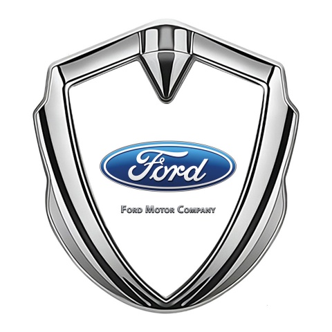 Ford Metal Emblem Self Adhesive Silver White Palette Blue Classic Logo