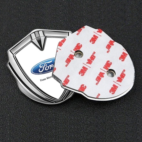 Ford Metal Emblem Self Adhesive Silver White Palette Blue Classic Logo