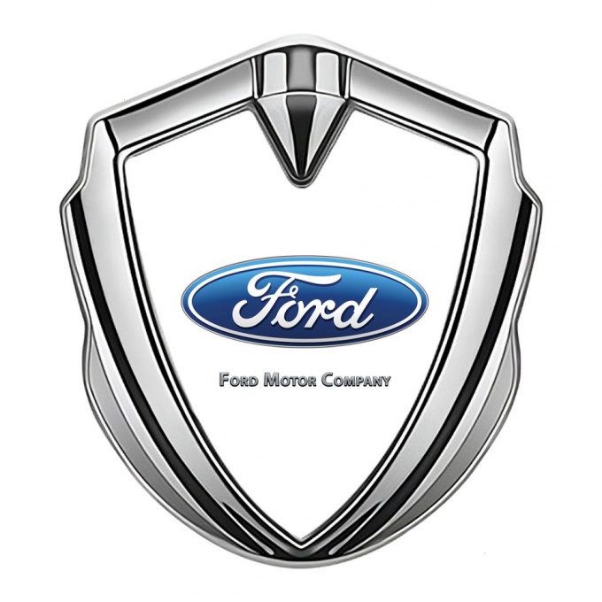 Ford Metal Emblem Self Adhesive Silver White Palette Blue Classic Logo