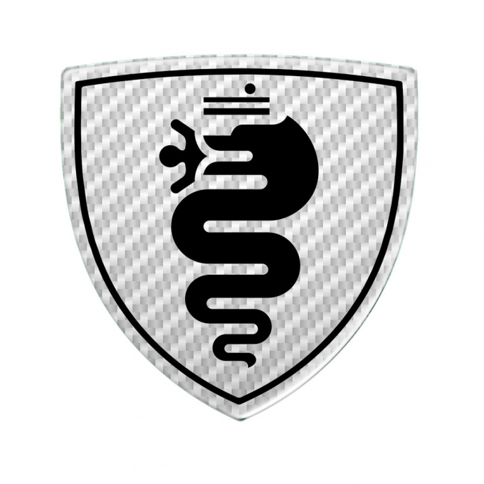 Alfa Romeo Emblem Silicone Sticker Domed Light Carbon Black