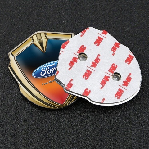 Ford Bodyside Badge Self Adhesive Gold Gradient Palette Classic Logo