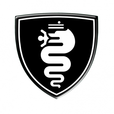 Alfa Romeo Emblem Silicone Sticker Domed Black White