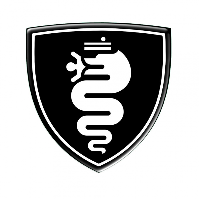 Alfa Romeo Emblem Silicone Sticker Domed Black White