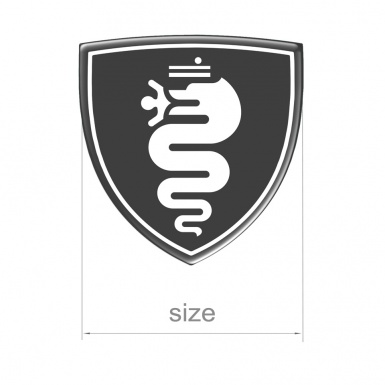 Alfa Romeo Emblem Silicone Sticker Domed Dark Grey and White Logo