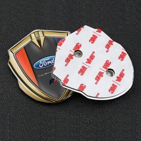 Ford FP Trunk Emblem Badge Gold Colorful Palette Dark Theme Edition