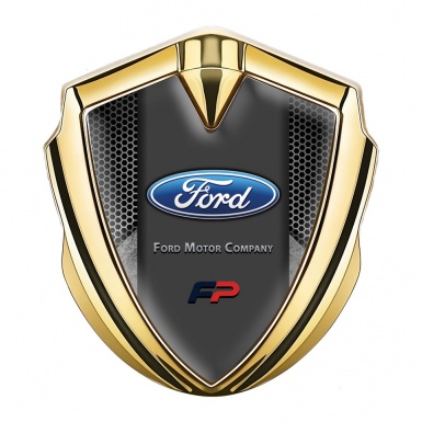 Ford Bodyside Emblem Self Adhesive Gold Dark Strokes Center Oval Logo