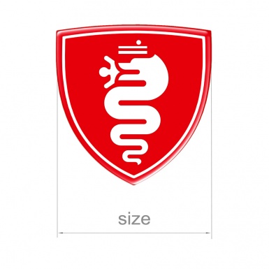 Alfa Romeo Emblem Silicone Sticker Domed Red and White Logo