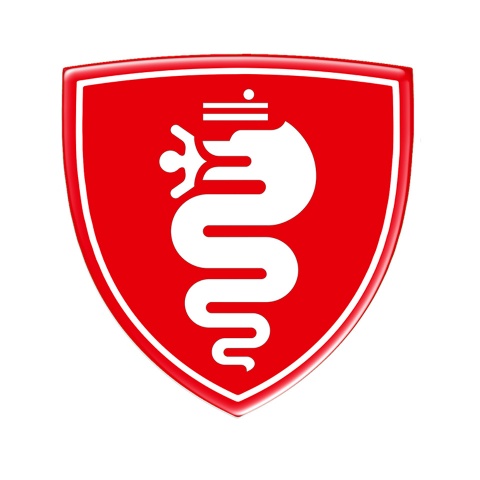 Alfa Romeo Emblem Silicone Sticker Domed Red and White Logo
