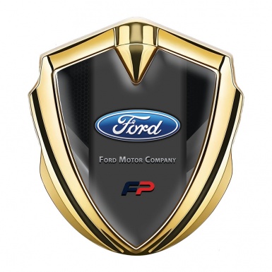 Ford Bodyside Badge Self Adhesive Gold Black Shade Greyscale Fragments
