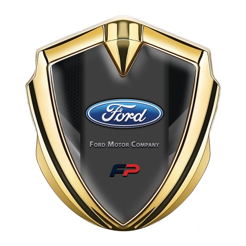 Ford Bodyside Badge Self Adhesive Gold Black Shade Greyscale Fragments