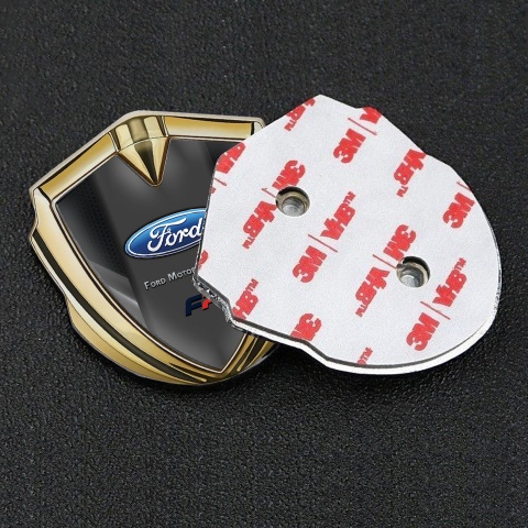 Ford Bodyside Badge Self Adhesive Gold Black Shade Greyscale Fragments