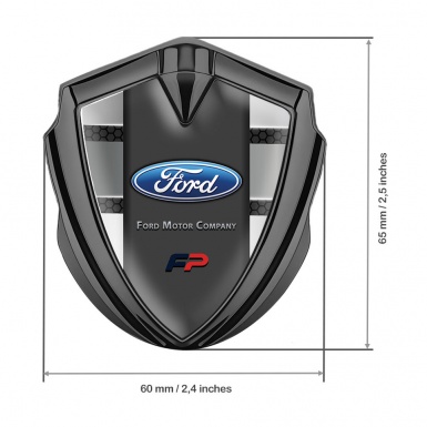 Ford FP Emblem Self Adhesive Graphite Honeycomb Base Grey Panels