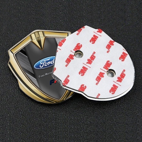 Ford FP Bodyside Emblem Badge Gold Brushed Crosspanels Oval Logo